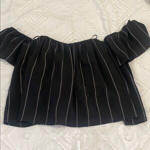 Elegant Black Striped Women's Top